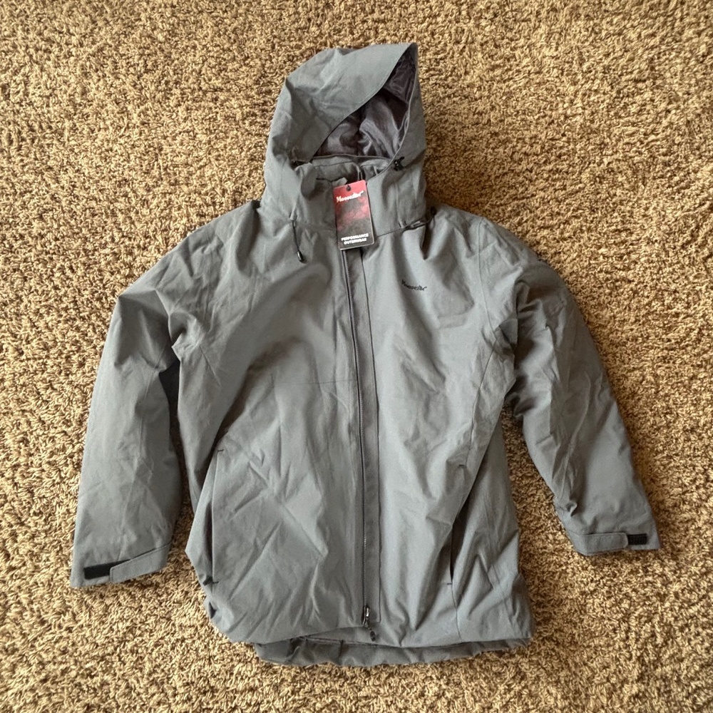 Mens XL Moosejaw Gray Duck Down Long Winter Parka Coat